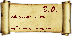 Debreczeny Ormos névjegykártya